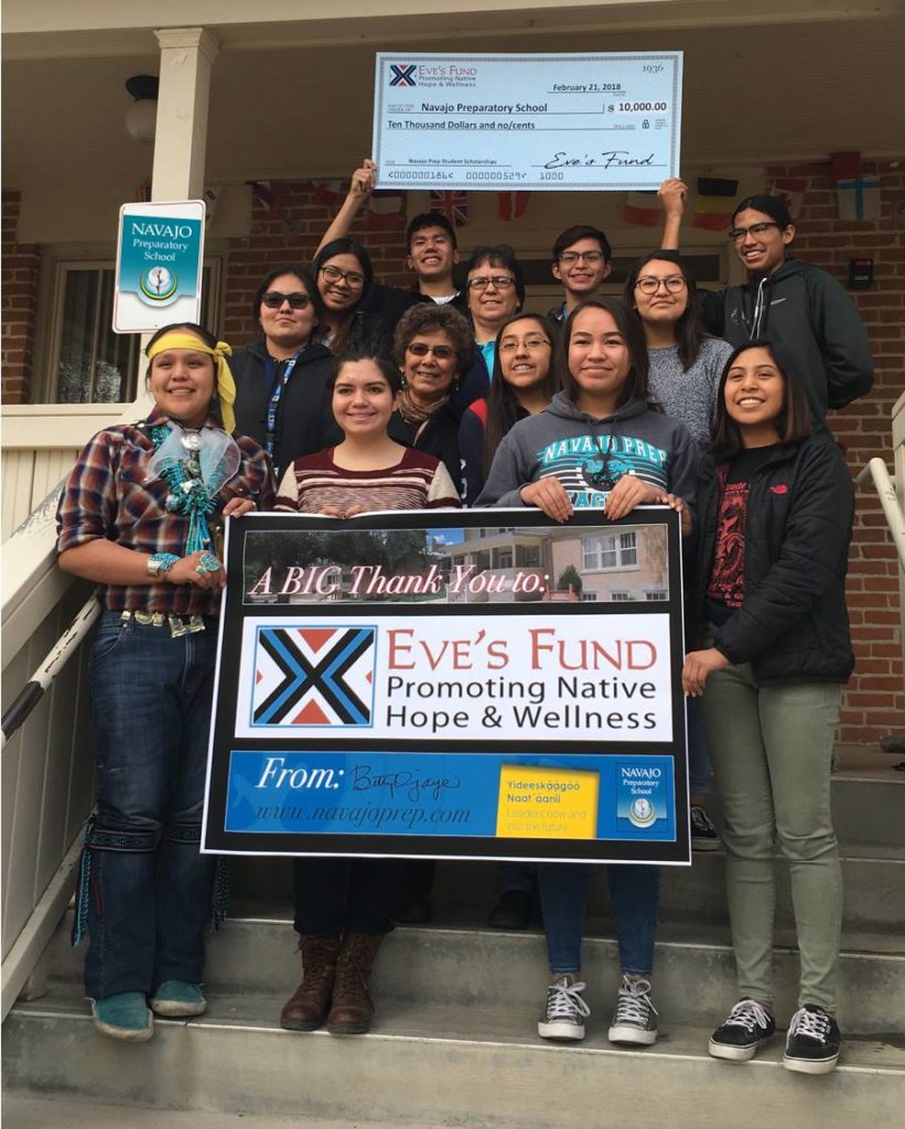 Navajo Prep students receive $10,000 for scholarships from Eve's Fund.
