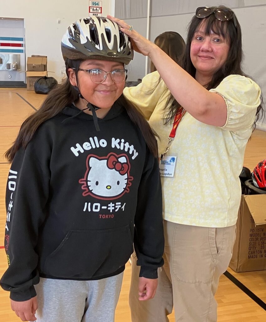 Zuni students wear new helmets