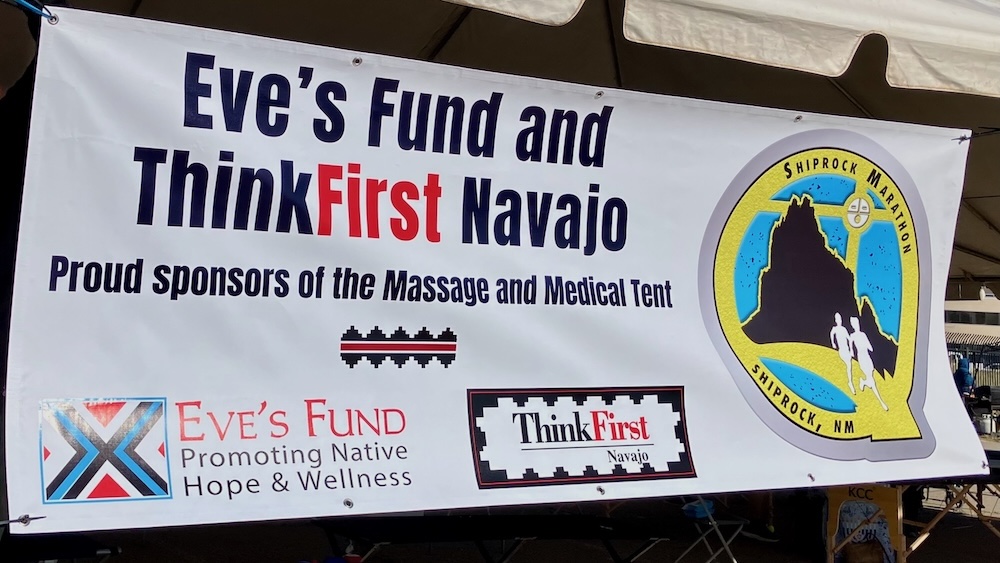 Eve's Fund sponors Shiprock Marathon massage tent
